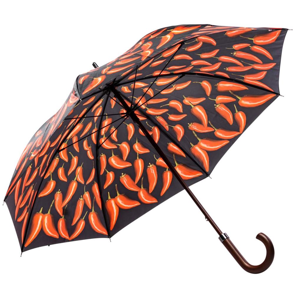 LUCKYWEATHER Regenschirm Stockschirm Damen/Herren Motiv Chili Peppers