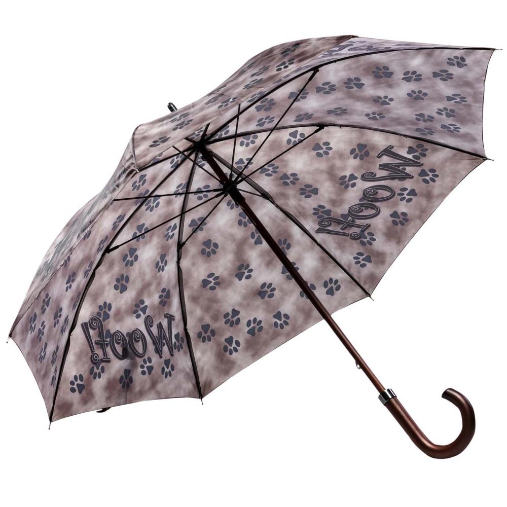 LUCKYWEATHER Regenschirm Stockschirm Damen/Herren Motiv Woof
