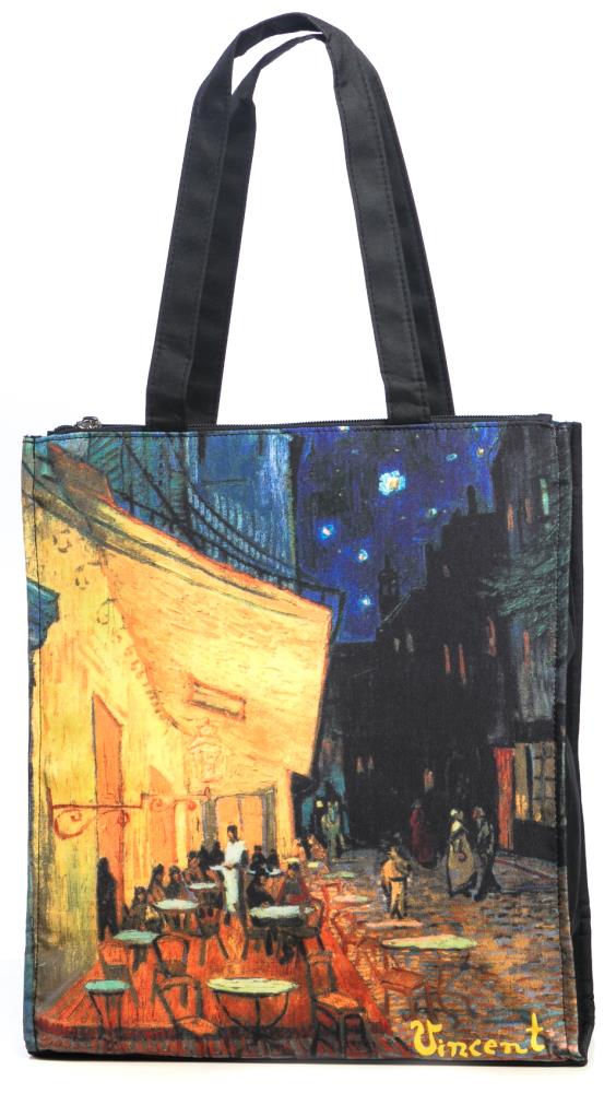 LUCKYWEATHER Shopper Einkaufstasche Twin Bag Damen Motiv Vincent van Gogh CAFÉTERASSE AM ABEND