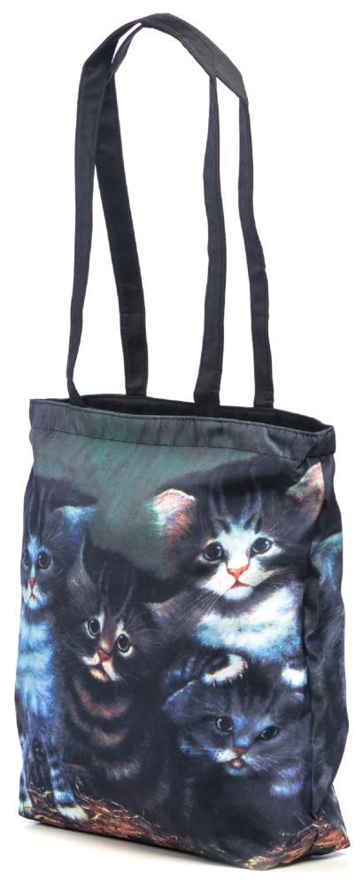 LUCKYWEATHER Shopper Einkaufstasche Damen Motiv J. C. Wilsion FOUR KITTENS