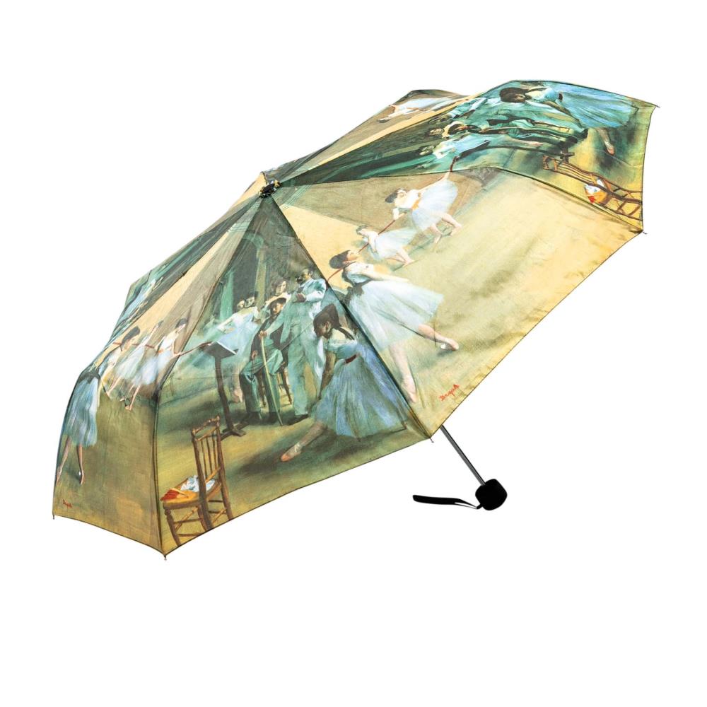 LUCKYWEATHER Regenschirm Taschenschirm Mini Damen Motiv Degas Ballet Class