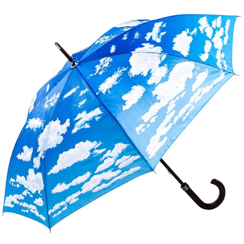 LUCKYWEATHER Regenschirm Stockschirm Damen/Herren Motiv Wolken