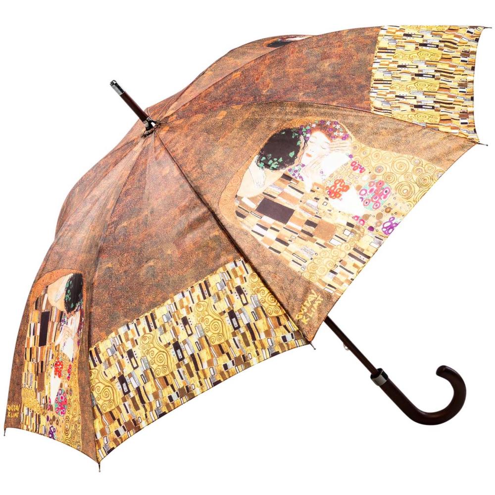 LUCKYWEATHER Regenschirm Stockschirm Damen Motiv Klimt The Kiss