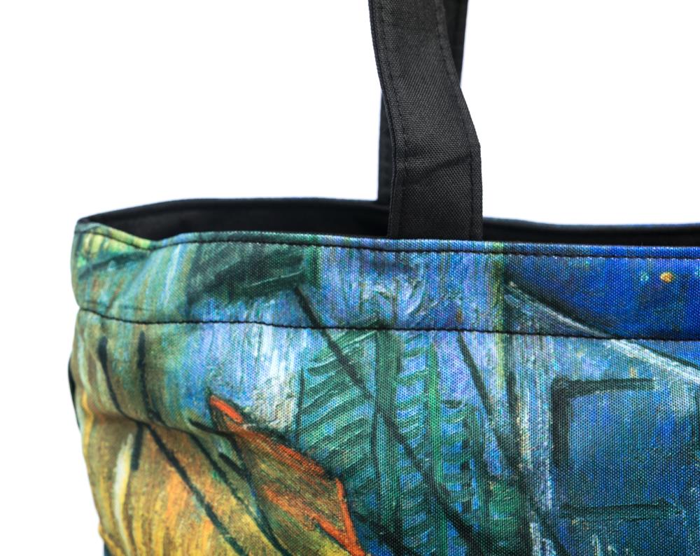 LUCKYWEATHER Shopper Einkaufstasche Damen Motiv Vincent van Gogh CAFÉTERASSE AM ABEND