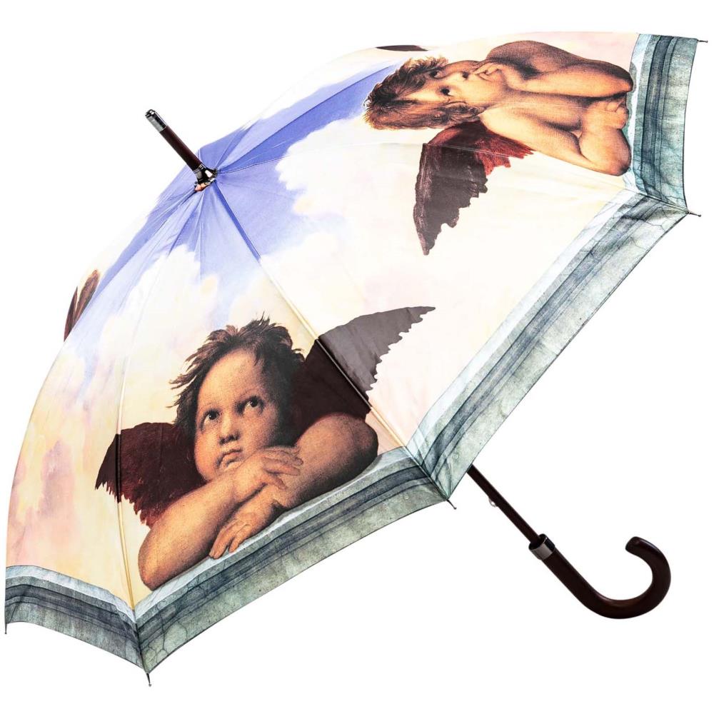 LUCKYWEATHER Regenschirm Stockschirm Damen/Herren Motiv Raffael Engel