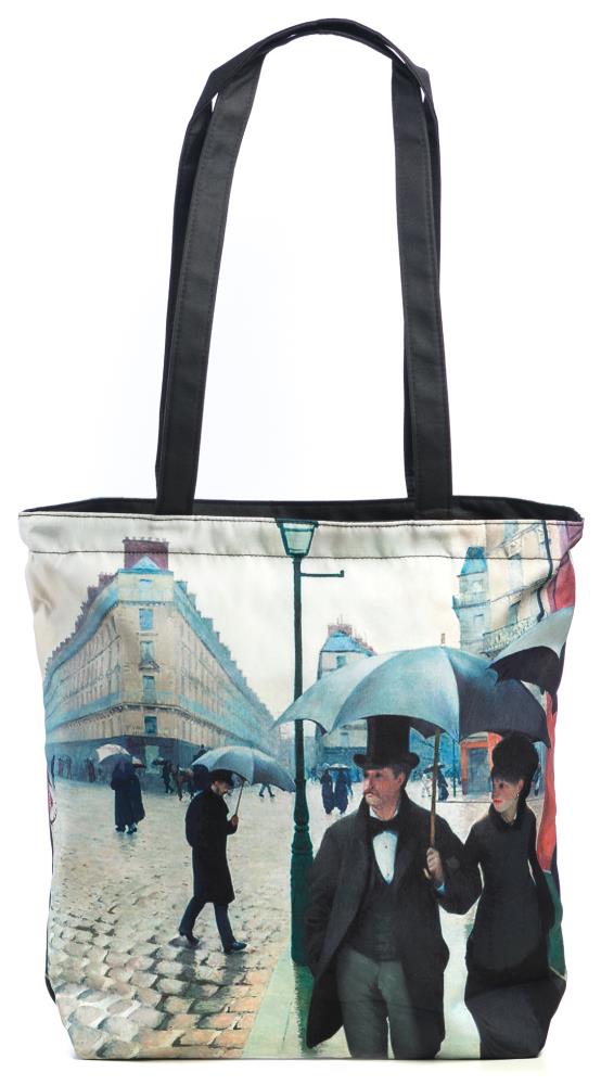 LUCKYWEATHER Shopper Einkaufstasche Damen Motiv Caillebotte RAINY DAY IN PARIS