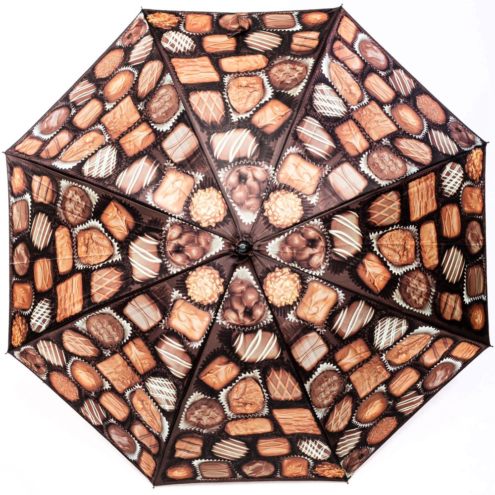 LUCKYWEATHER Regenschirm Stockschirm Damen/Herren Motiv Chocolates