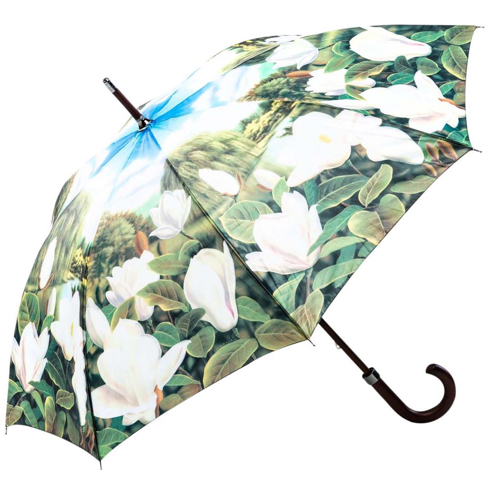 LUCKYWEATHER Regenschirm Stockschirm Damen Motiv Magnolien