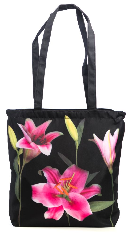 LUCKYWEATHER Shopper Einkaufstasche Damen Motiv LILIEN I Shopping Bag wasserabweisend