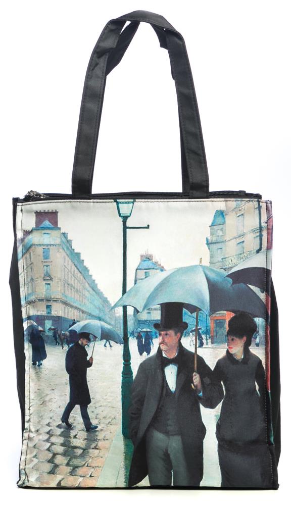 LUCKYWEATHER Shopper Einkaufstasche Twin Double Bag Damen Motiv Caillebotte RAINY DAY IN PARIS