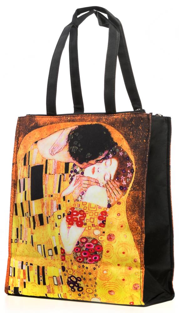 LUCKYWEATHER Shopper Einkaufstasche Twin Double Bag Damen Motiv  Klimt THE KISS (Der Kuss)