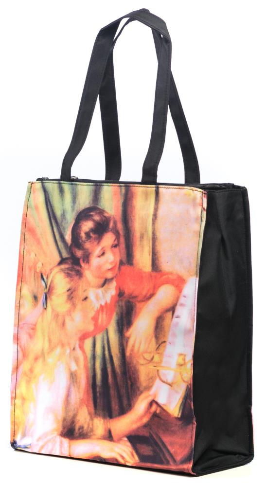 LUCKYWEATHER Shopper Einkaufstasche Twin Double Bag Damen Motiv Renoir YOUNG GIRLS AT THE PIANO