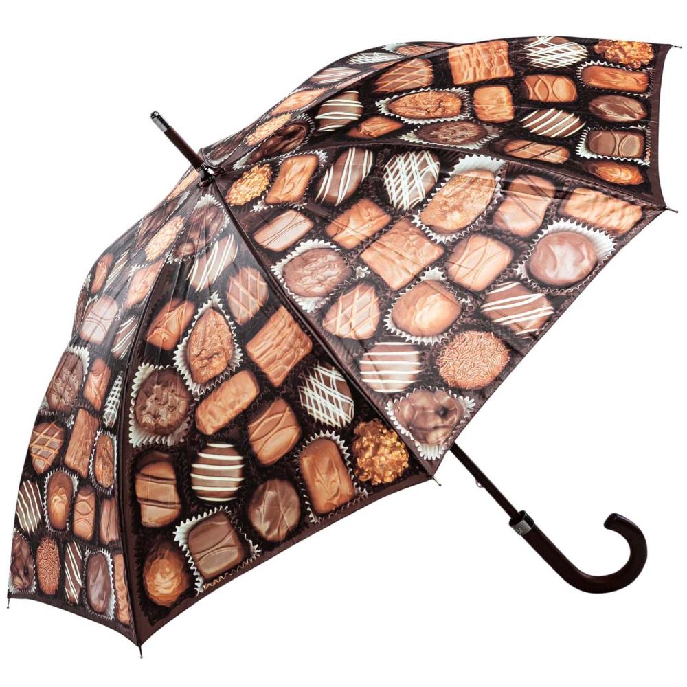 LUCKYWEATHER Regenschirm Stockschirm Damen/Herren Motiv Chocolates