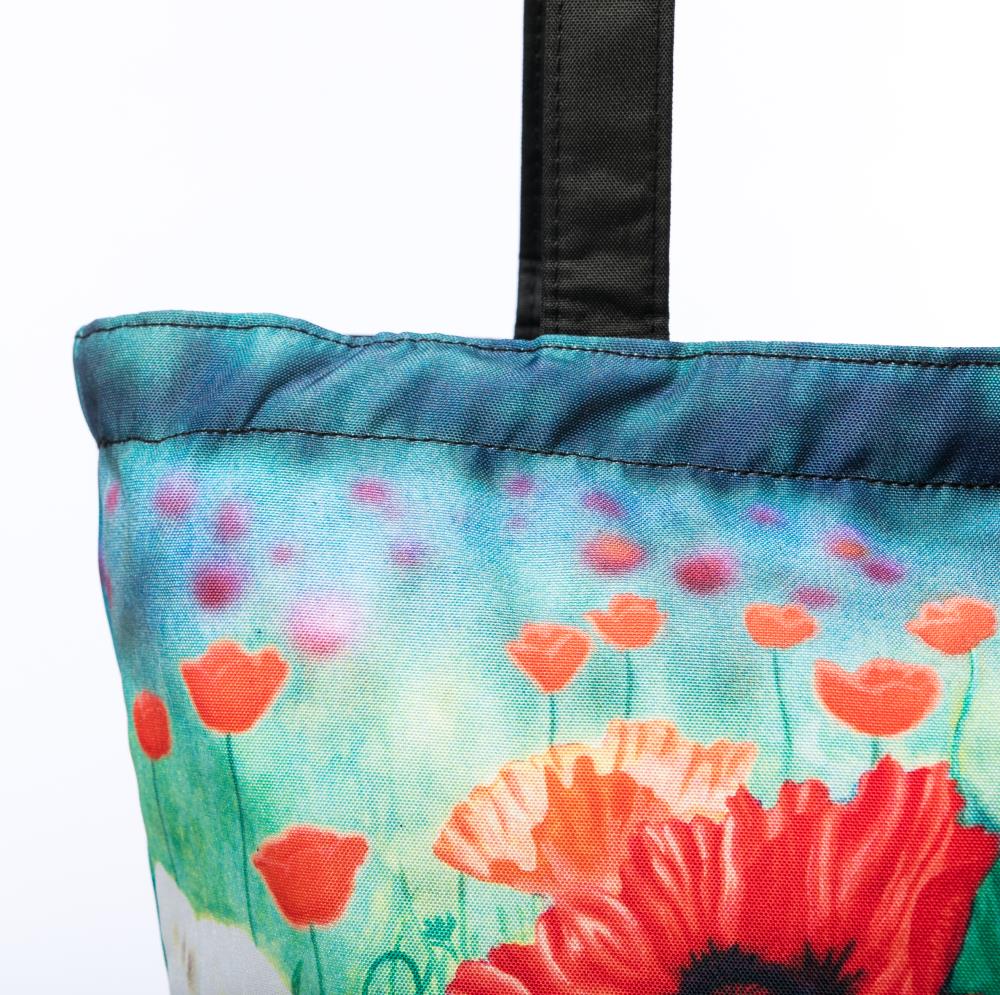 LUCKYWEATHER Shopper Einkaufstasche Damen Motiv Monet MOHNBLUMEN I Shopping Bag wasserabweisend