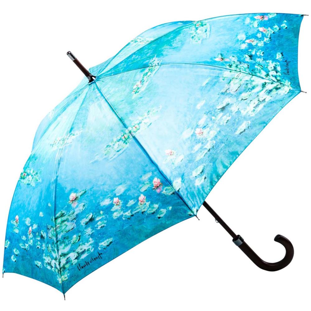 LUCKYWEATHER Regenschirm Stockschirm Damen/Herren Motiv Monet Water Lilies