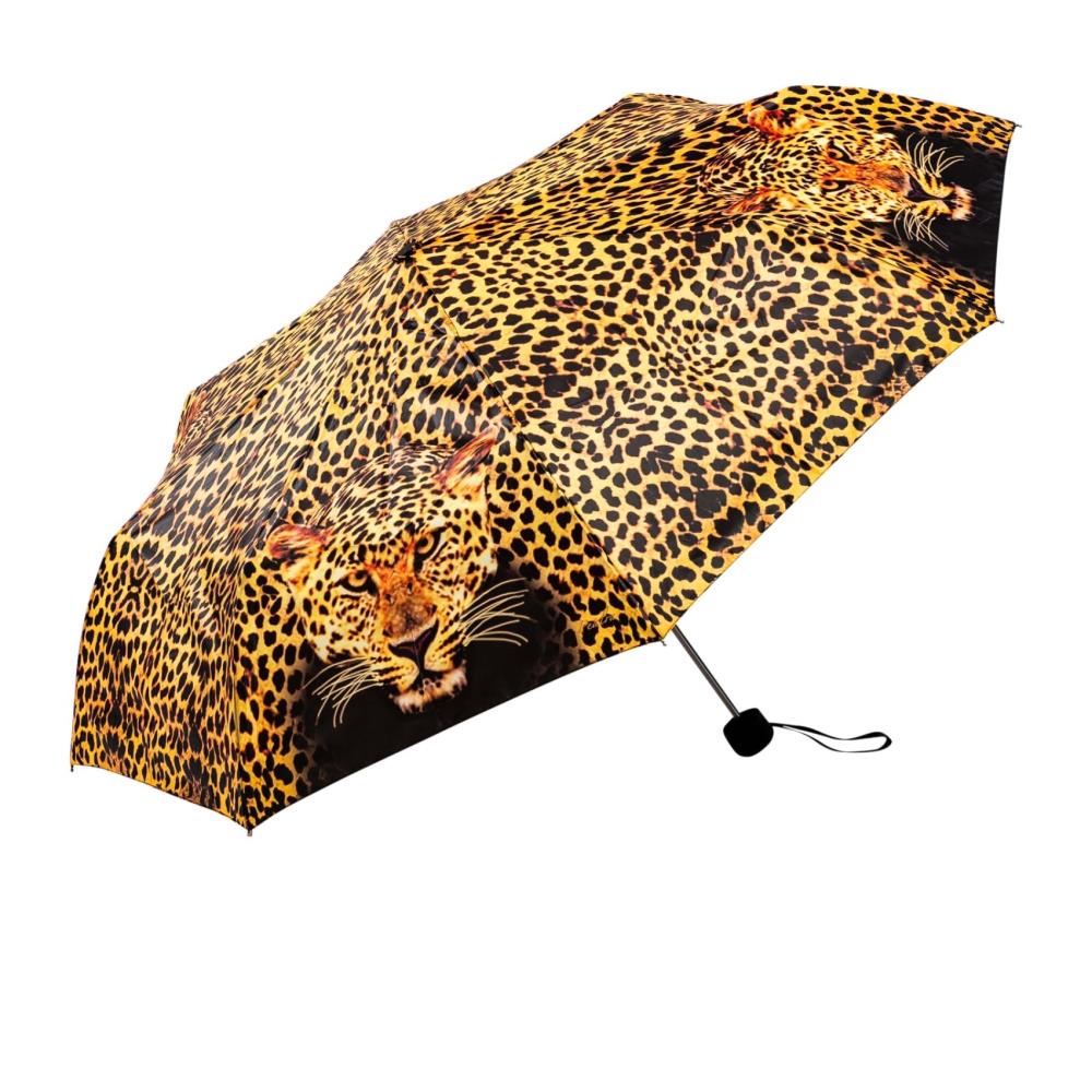 LUCKYWEATHER Regenschirm Taschenschirm Mini Damen/Herren Motiv Leopard