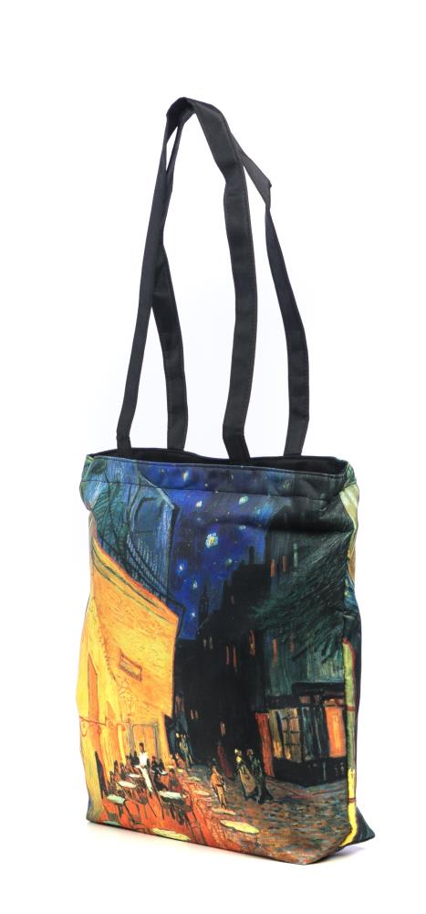 LUCKYWEATHER Shopper Einkaufstasche Damen Motiv Vincent van Gogh CAFÉTERASSE AM ABEND