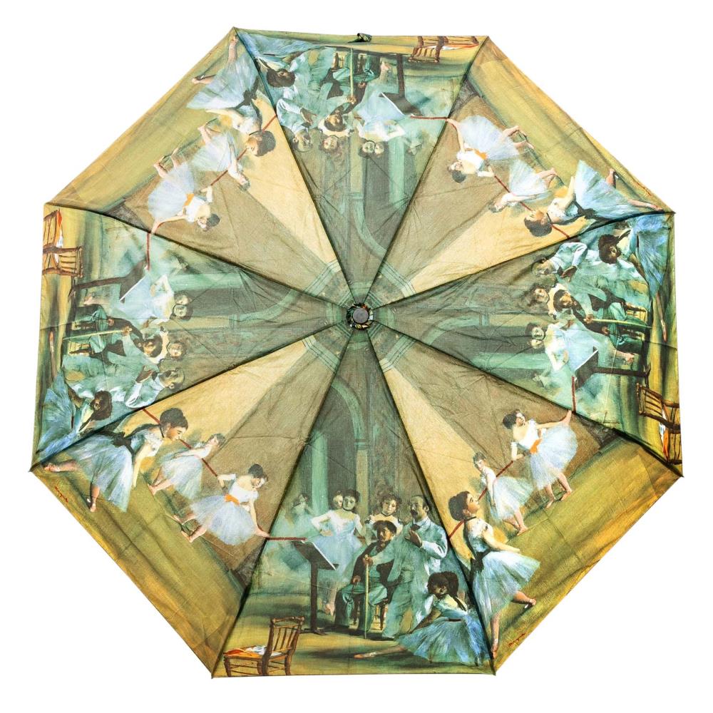 LUCKYWEATHER Regenschirm Taschenschirm Mini Damen Motiv Degas Ballet Class