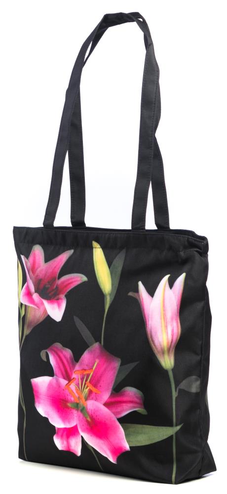 LUCKYWEATHER Shopper Einkaufstasche Damen Motiv LILIEN I Shopping Bag wasserabweisend