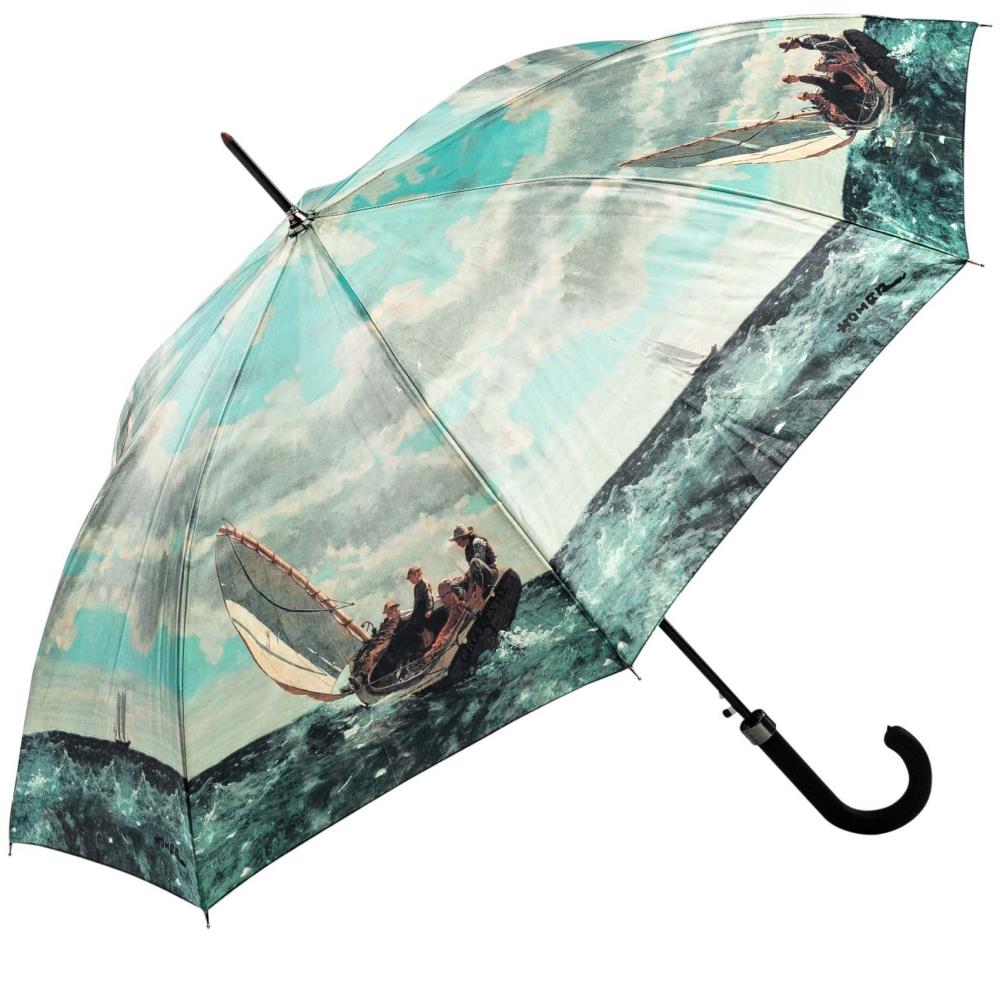 LUCKYWEATHER Regenschirm Stockschirm Damen Motiv Breezing Up Auf-Automatik