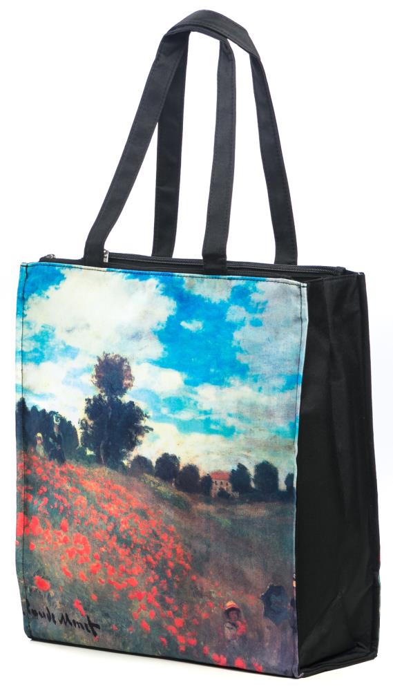 LUCKYWEATHER Shopper Einkaufstasche Twin Double Bag Damen Motiv Monet MOHNBLUMENFELD