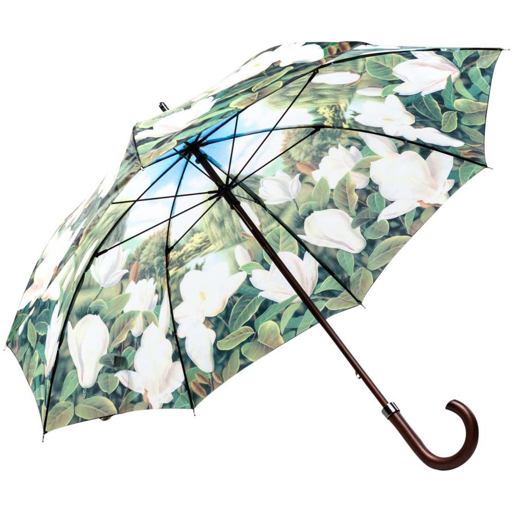 LUCKYWEATHER Regenschirm Stockschirm Damen Motiv Magnolien