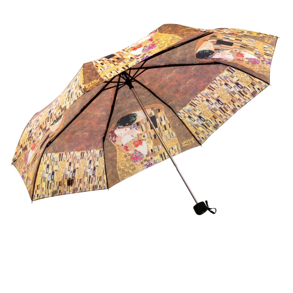 LUCKYWEATHER Regenschirm Taschenschirm Mini Damen Motiv Klimt The Kiss